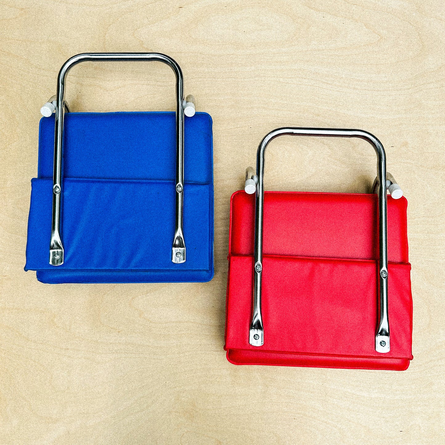 Vintage Red & Blue Folding Stadium Seats